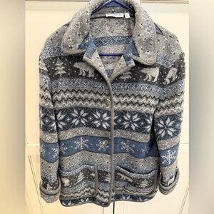 VTG David Brooks wool blend snowflake, polar bear jacket